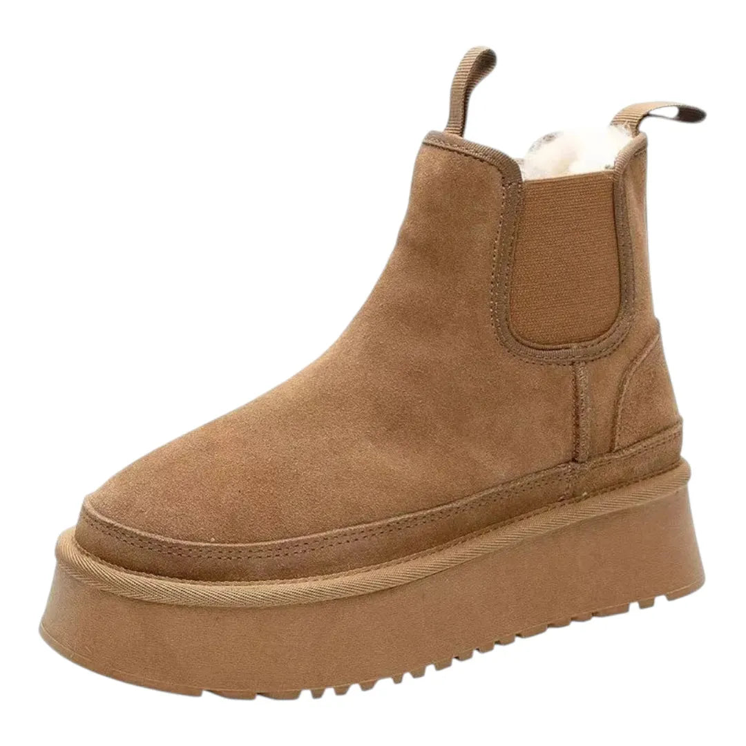 Lina Dames Enkellaarsjes – Suède Look Enkelboots met Warme Voering