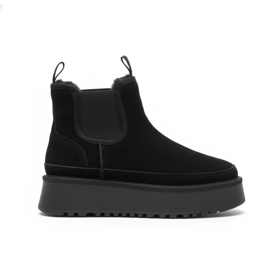 Lina Dames Enkellaarsjes – Suède Look Enkelboots met Warme Voering