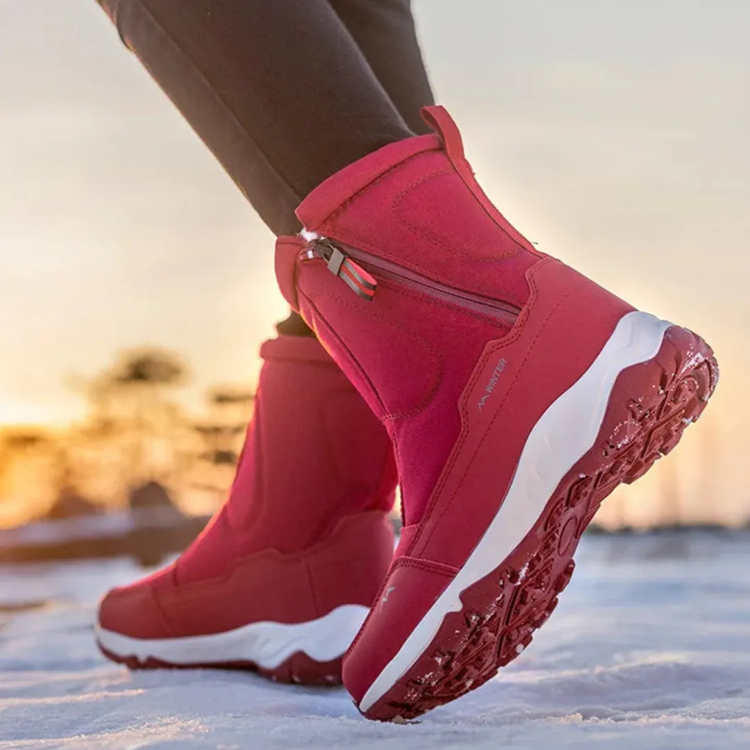Lara Winterlaarzen Dames – Snowboots met Zachte Bontvoering en Rits