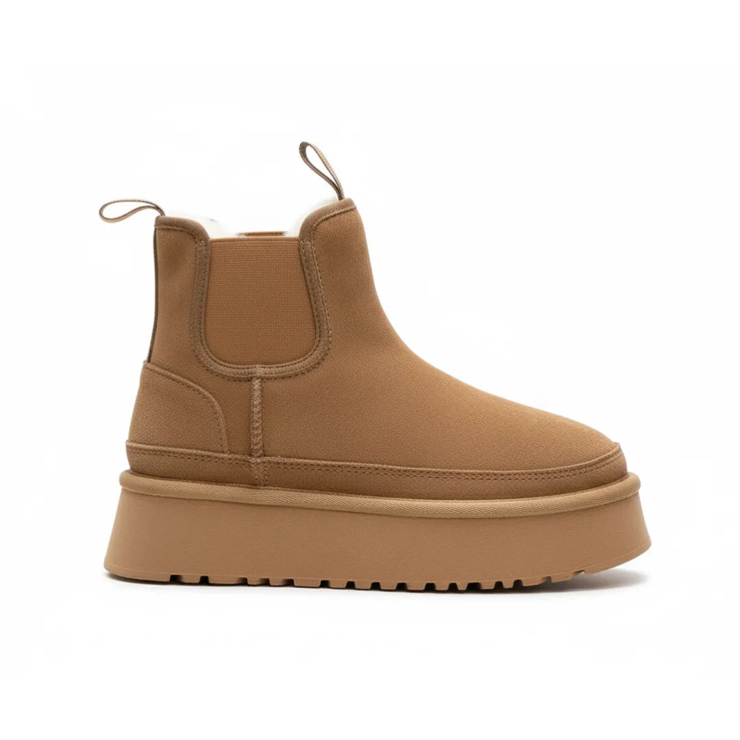 Lina Dames Enkellaarsjes – Suède Look Enkelboots met Warme Voering