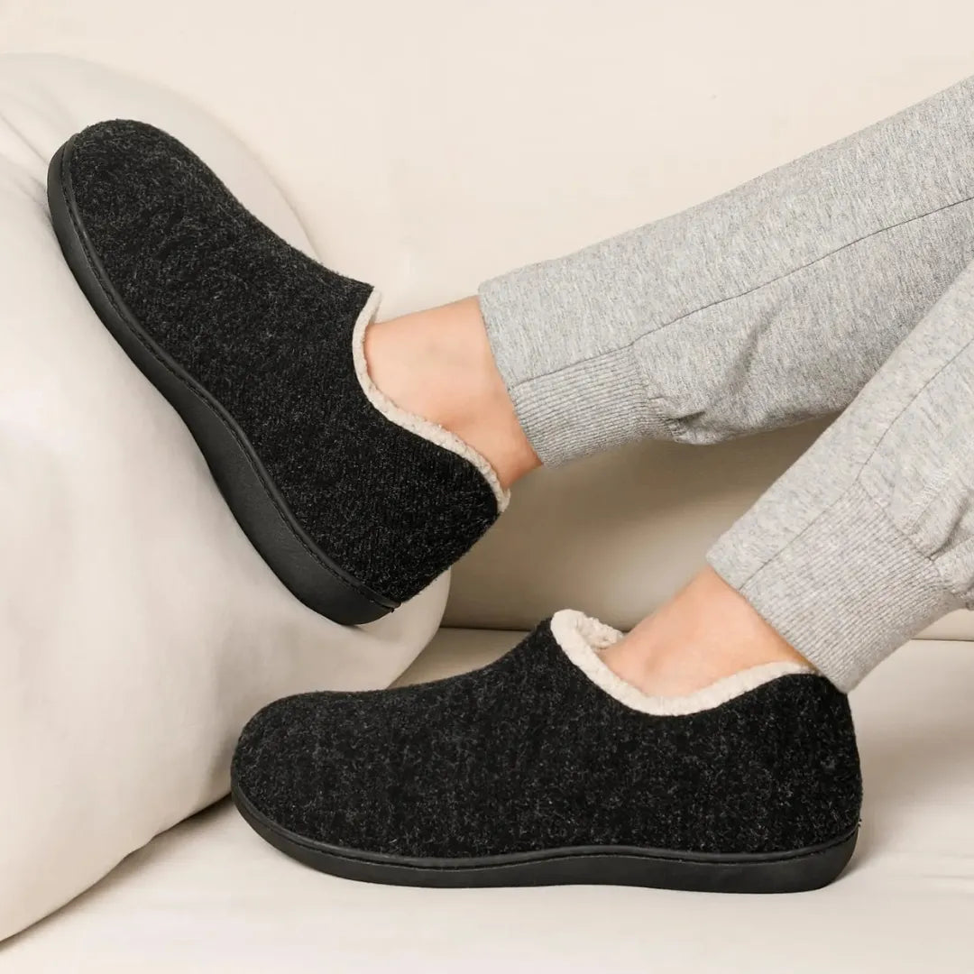 Clara Warme Dames Pantoffels – Pluche Sloffen met Harde Zool