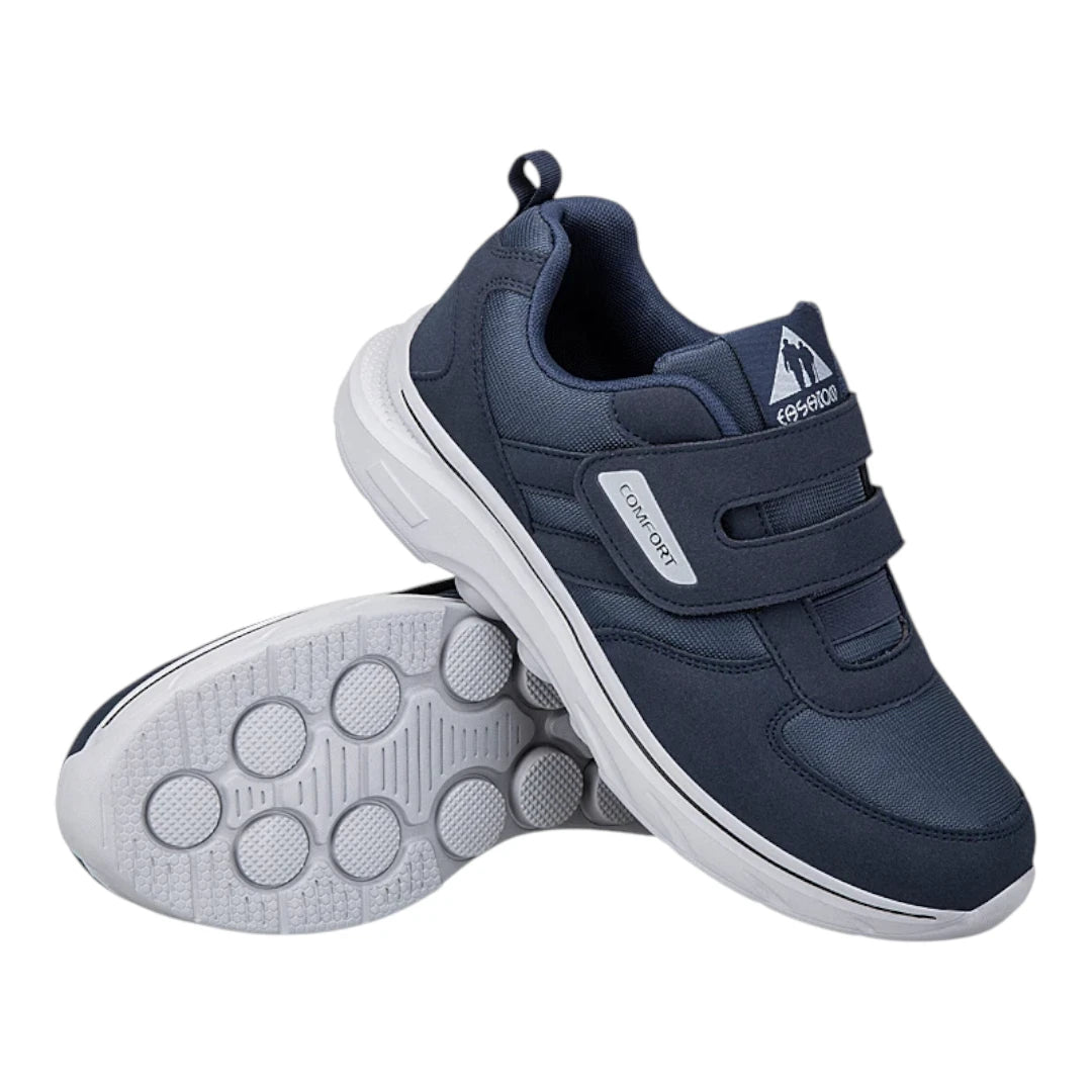 Heren Diabetes Schoenen met Hakje - Schoenen met Klittenband & Demping