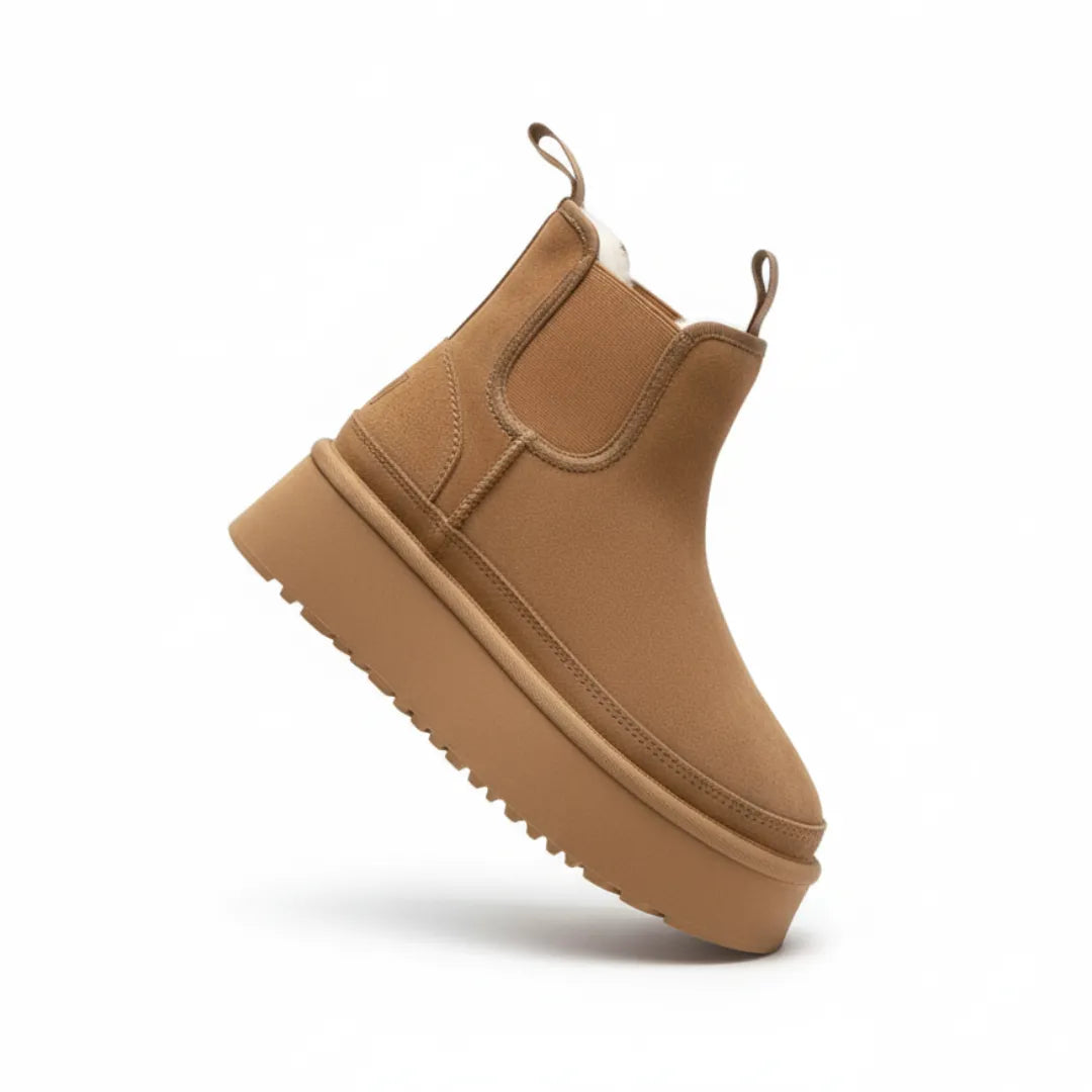 Lina Dames Enkellaarsjes – Suède Look Enkelboots met Warme Voering