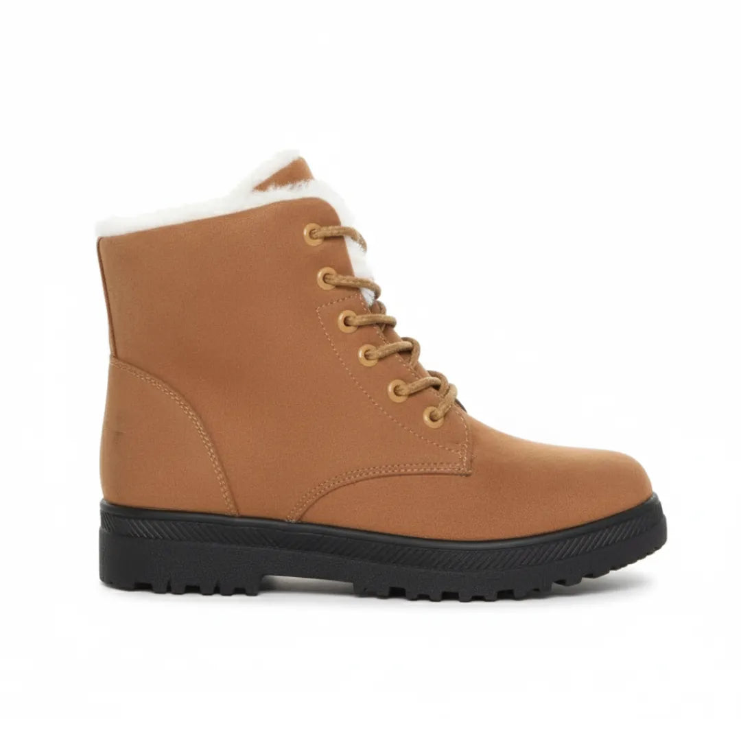 Dames Winterboots – Warme Enkellaarsjes met Voering en Antislip Zool