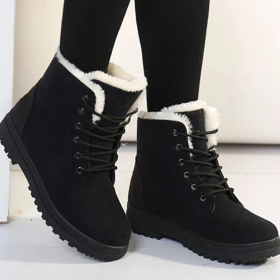 Dames Winterboots – Warme Enkellaarsjes met Voering en Antislip Zool