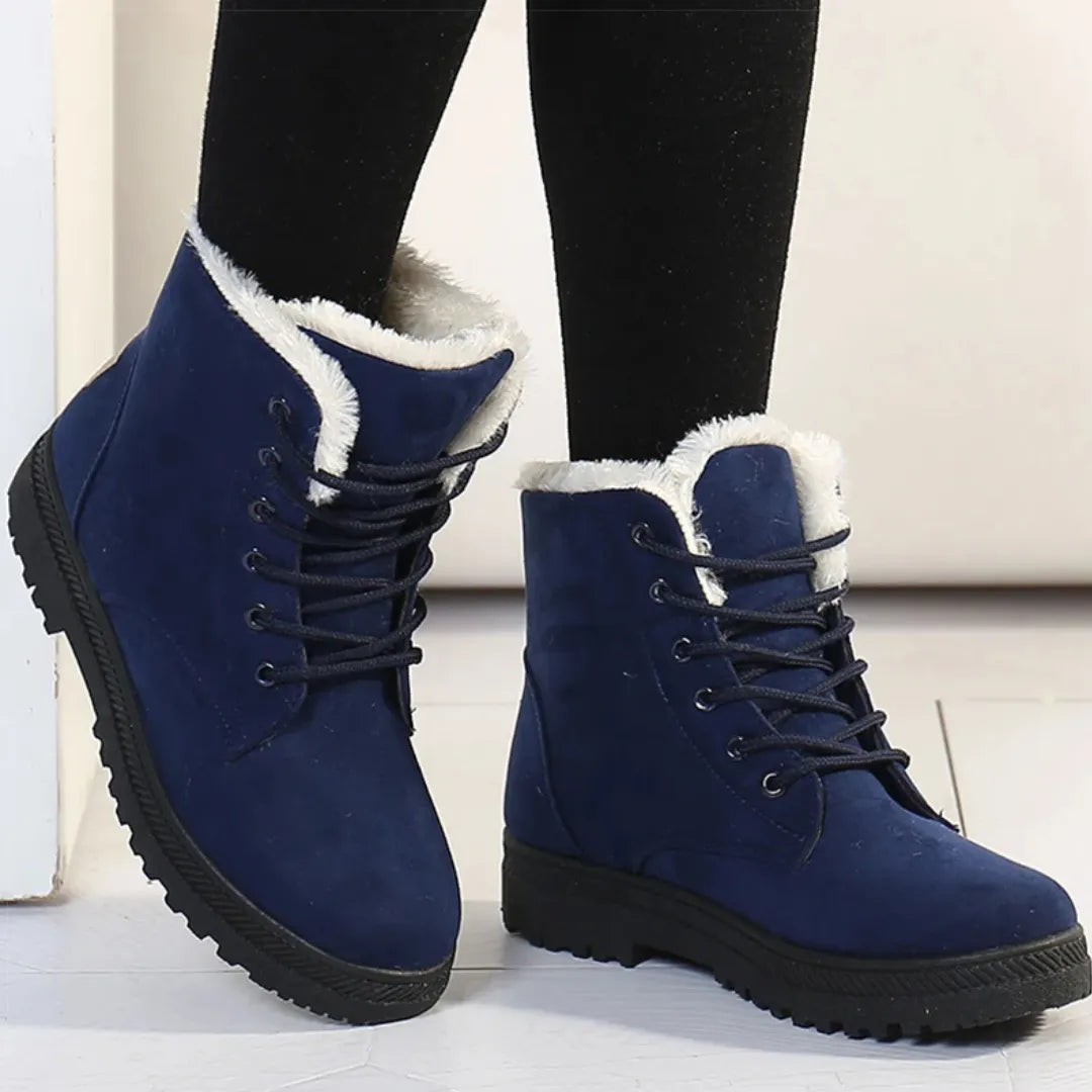 Dames Winterboots – Warme Enkellaarsjes met Voering en Antislip Zool