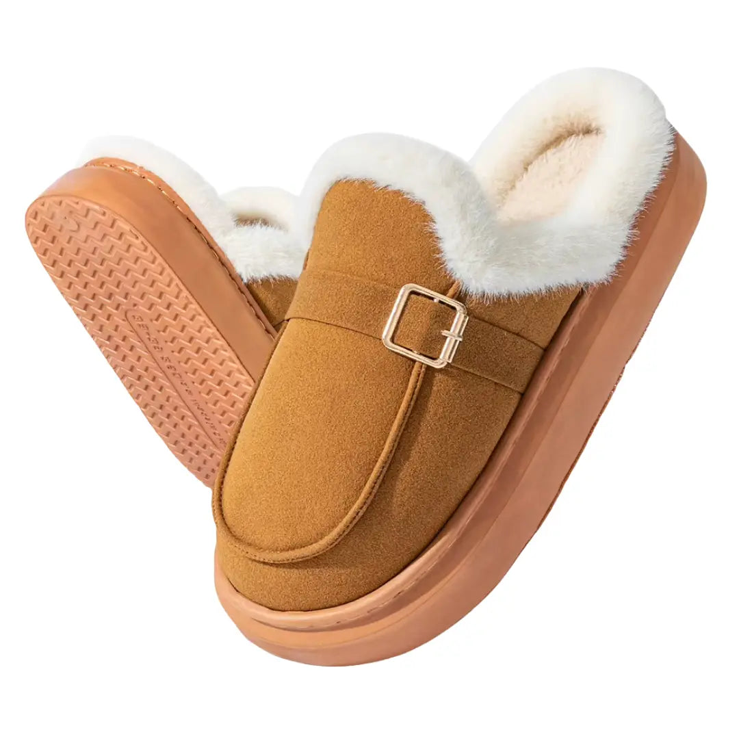 Amara Warme Dames Pantoffels met Wol – Sloffen met Open Hiel (Koop 1 paar, krijg 1 paar gratis)