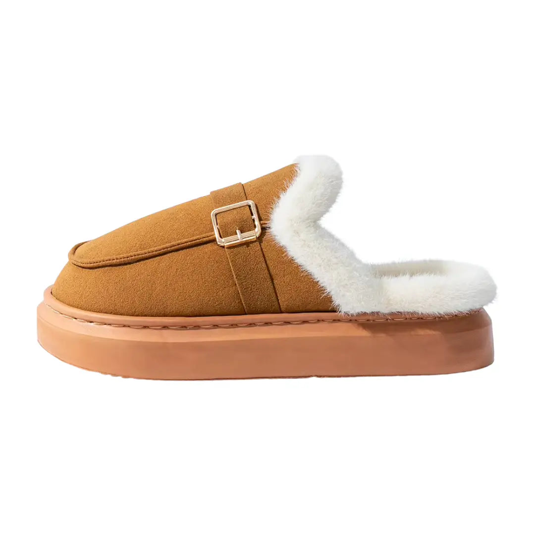 Amara Warme Dames Pantoffels met Wol – Sloffen met Open Hiel (Koop 1 paar, krijg 1 paar gratis)