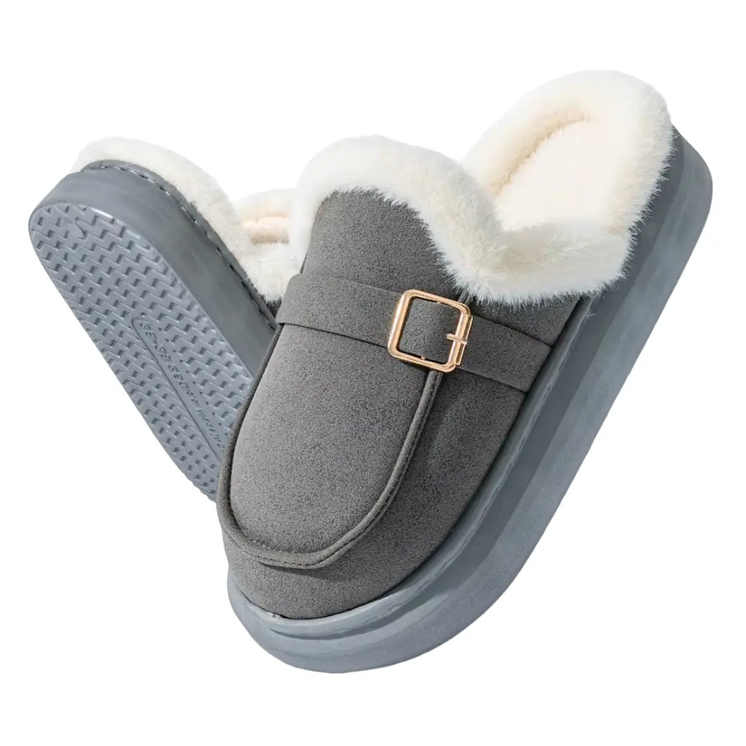 Amara Warme Dames Pantoffels met Wol – Sloffen met Open Hiel (Koop 1 paar, krijg 1 paar gratis)