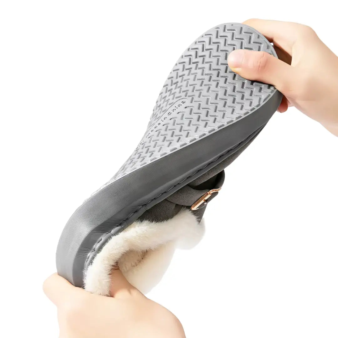 Amara Warme Dames Pantoffels met Wol – Sloffen met Open Hiel (Koop 1 paar, krijg 1 paar gratis)
