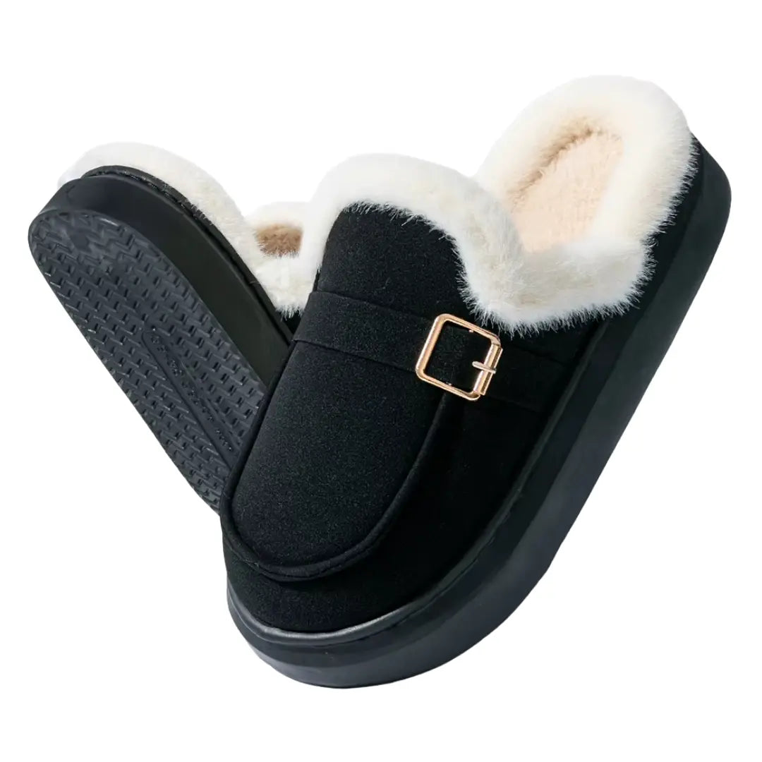 Amara Warme Dames Pantoffels met Wol – Sloffen met Open Hiel (Koop 1 paar, krijg 1 paar gratis)