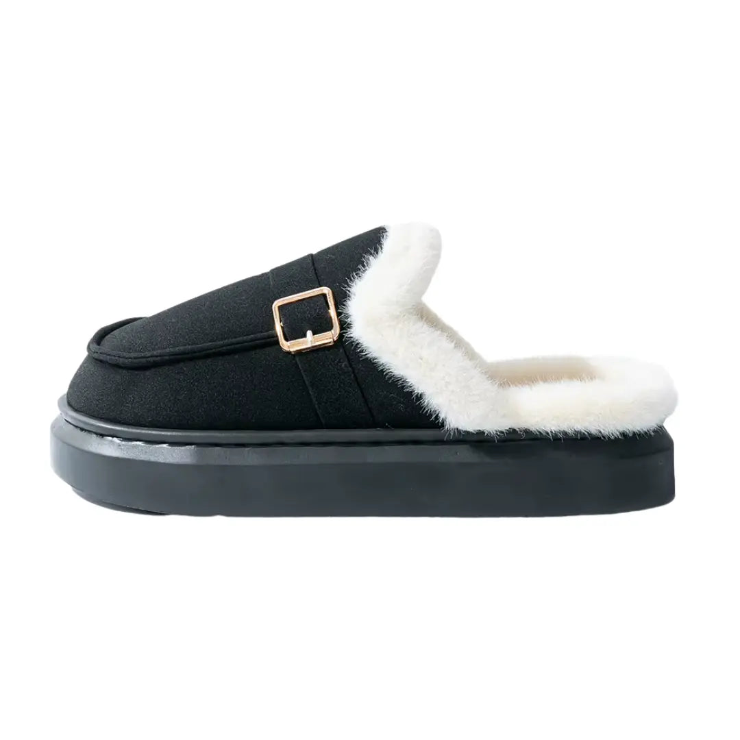 Amara Warme Dames Pantoffels met Wol – Sloffen met Open Hiel (Koop 1 paar, krijg 1 paar gratis)