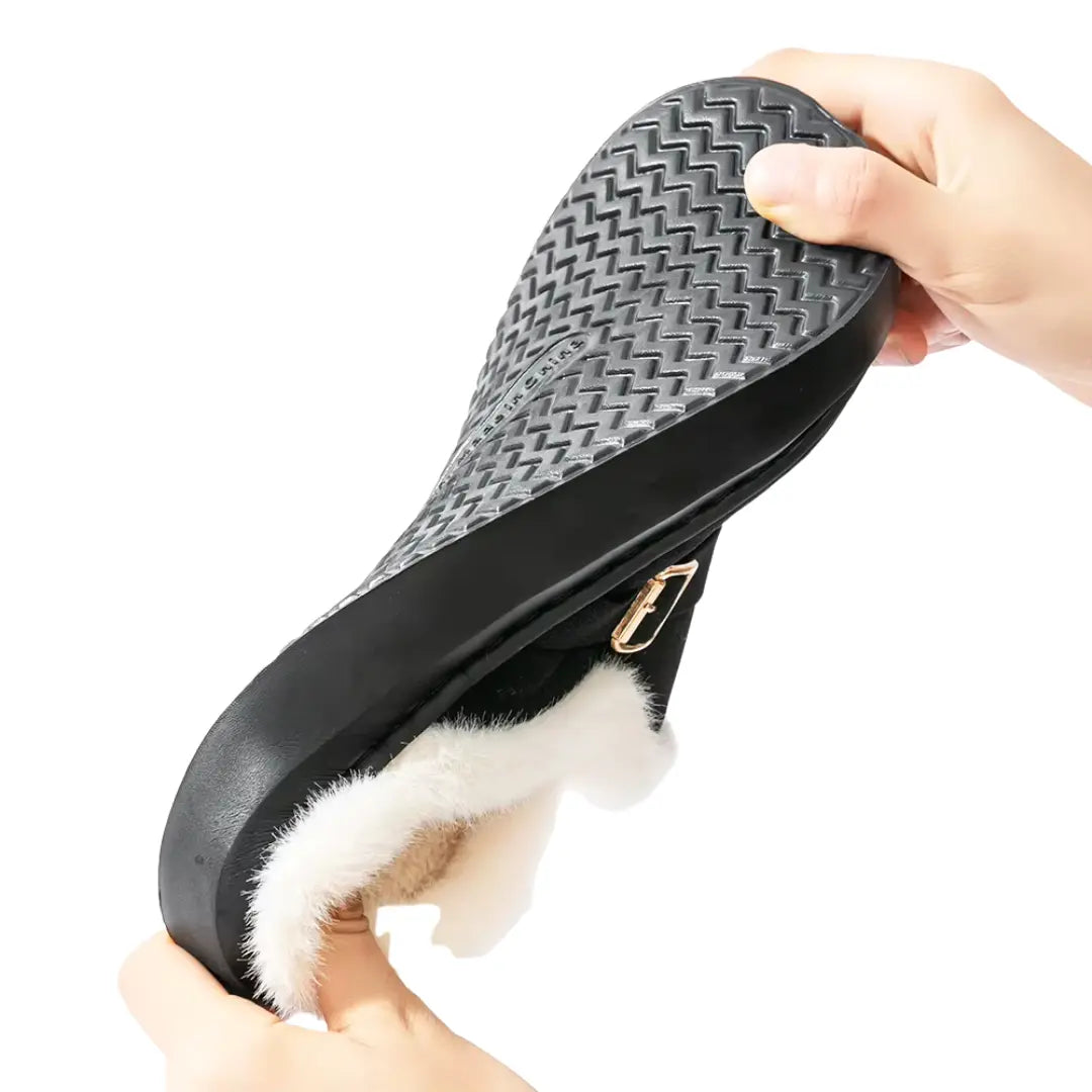 Amara Warme Dames Pantoffels met Wol – Sloffen met Open Hiel (Koop 1 paar, krijg 1 paar gratis)