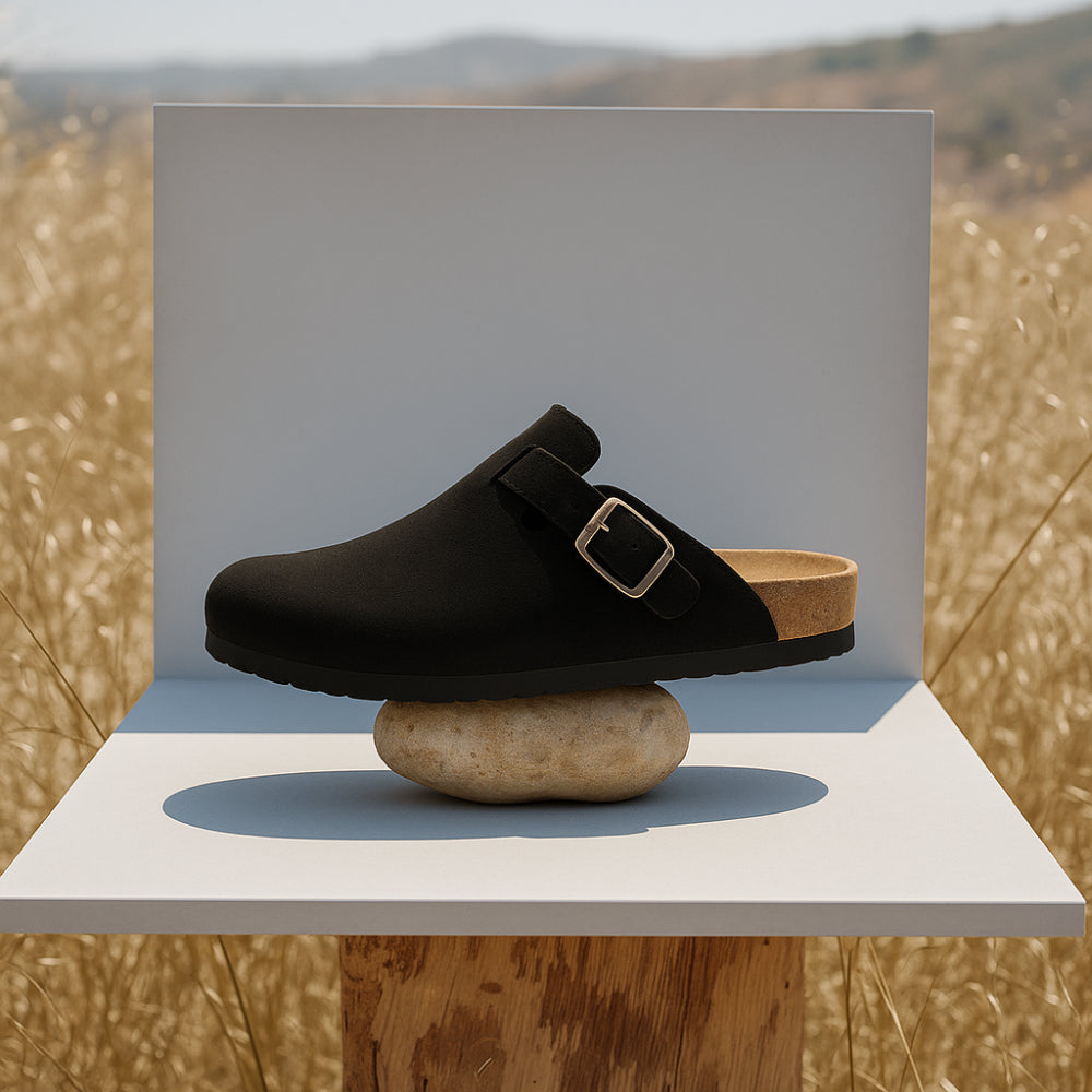 Bosten Comfort Sandalen Suède met Kurk Voetbed