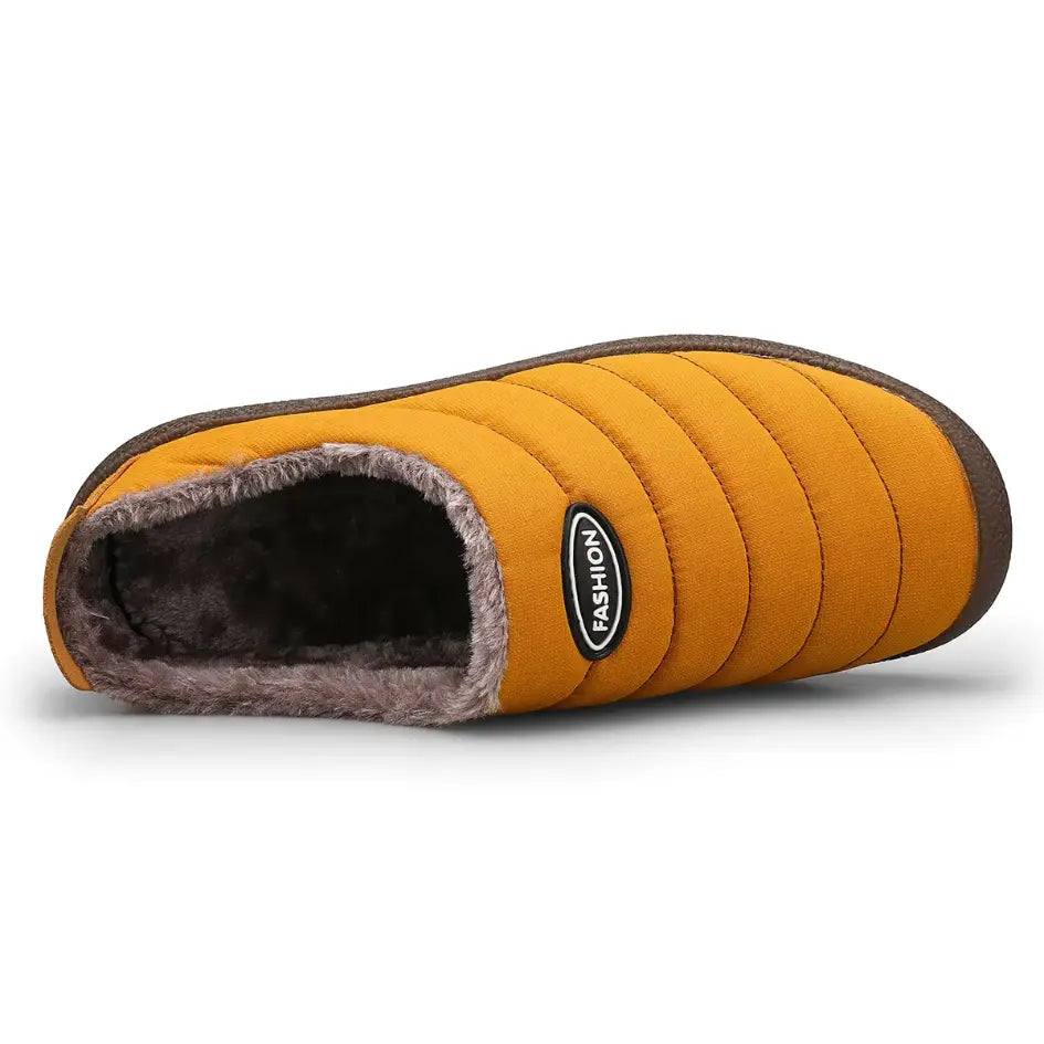 Chris Warm Gevoerde Heren Sloffen – Pantoffels met Bont en Harde Zool