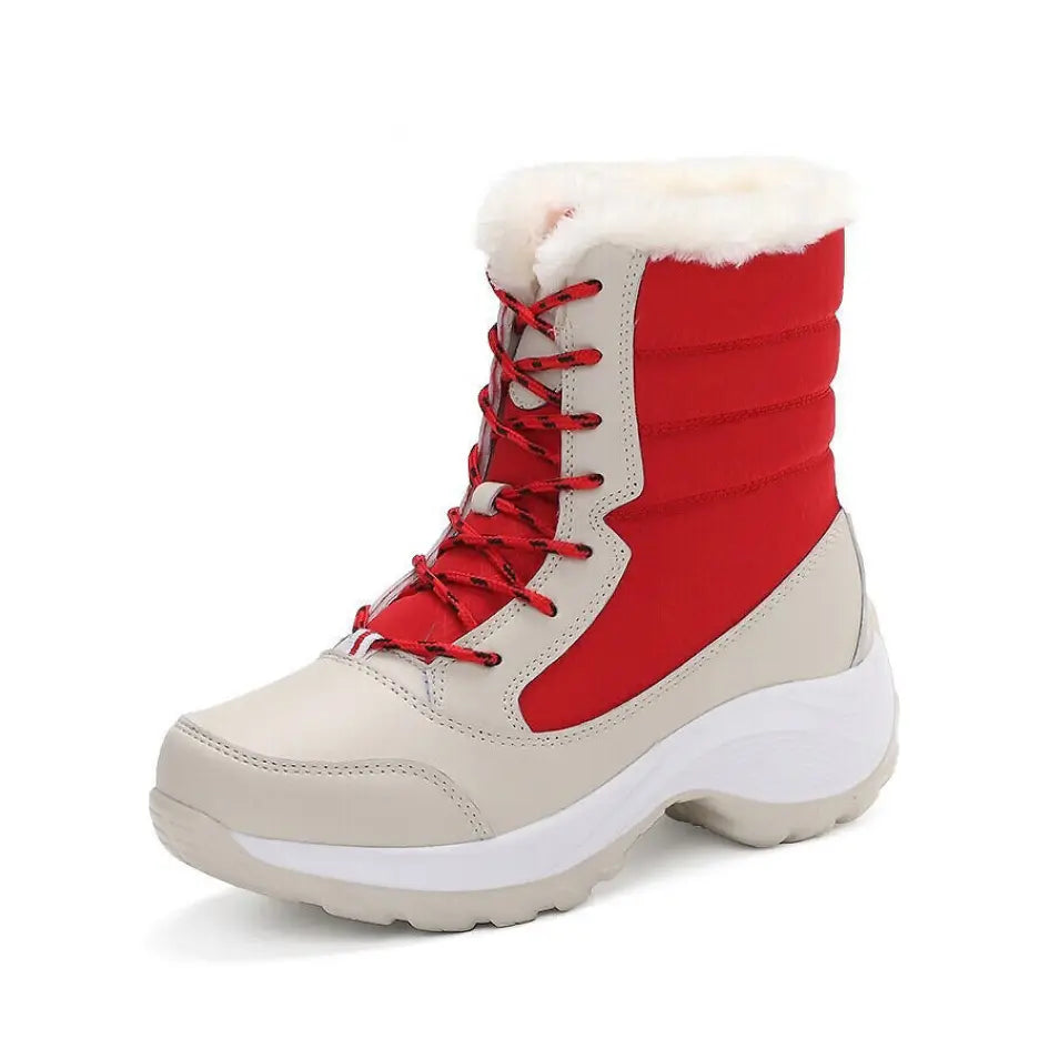 Dames Snowboots met Veters & Grip - Laarzen met Voetboog Ondersteuning