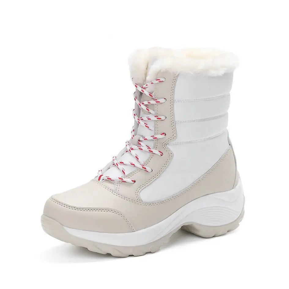 Dames Snowboots met Veters & Grip - Laarzen met Voetboog Ondersteuning