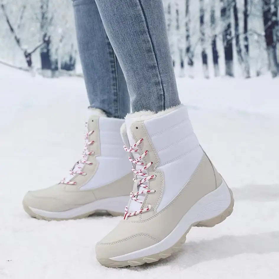 Dames Snowboots met Veters & Grip - Laarzen met Voetboog Ondersteuning