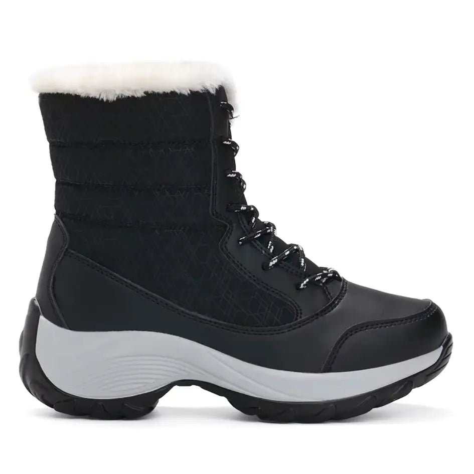 Dames Snowboots met Veters & Grip - Laarzen met Voetboog Ondersteuning