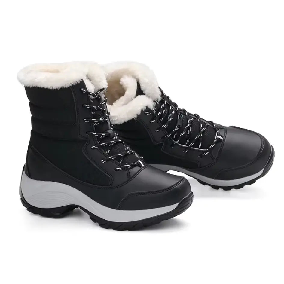 Dames Snowboots met Veters & Grip - Laarzen met Voetboog Ondersteuning