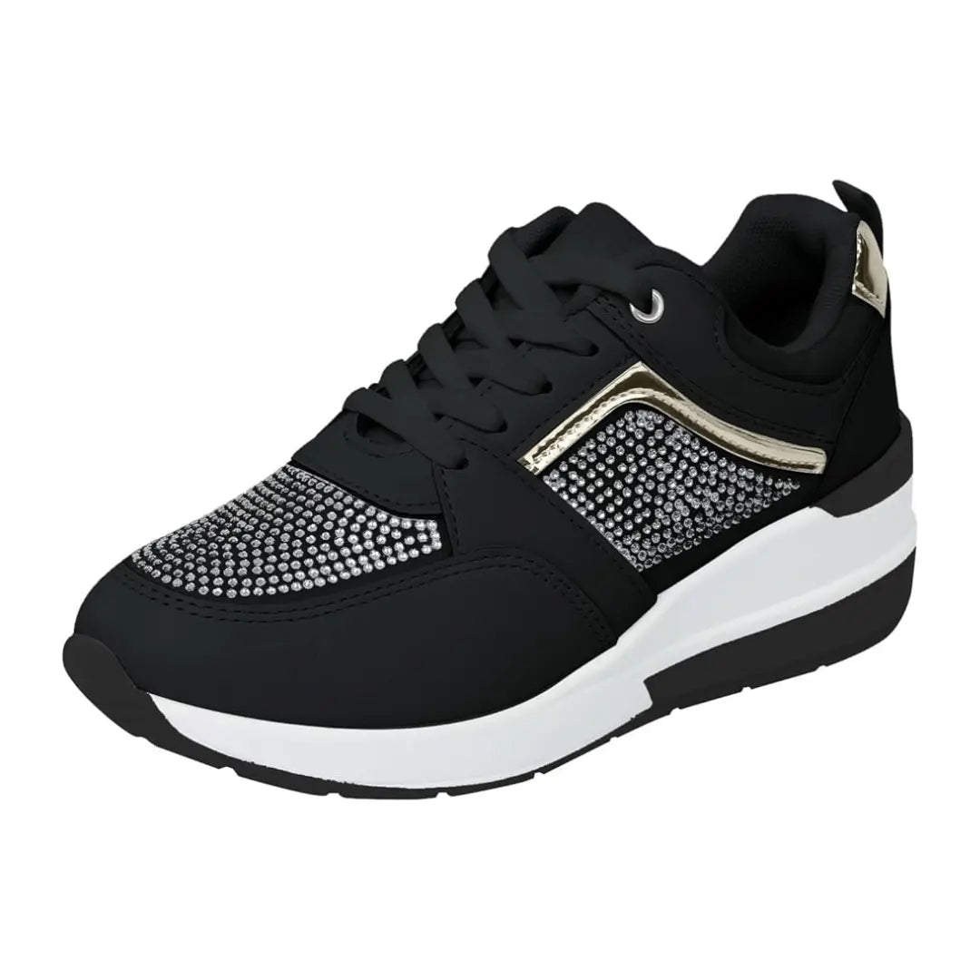 Oliva Dames Sneakers met Sleehak & Glitters - Schoenen met Hoge Zool