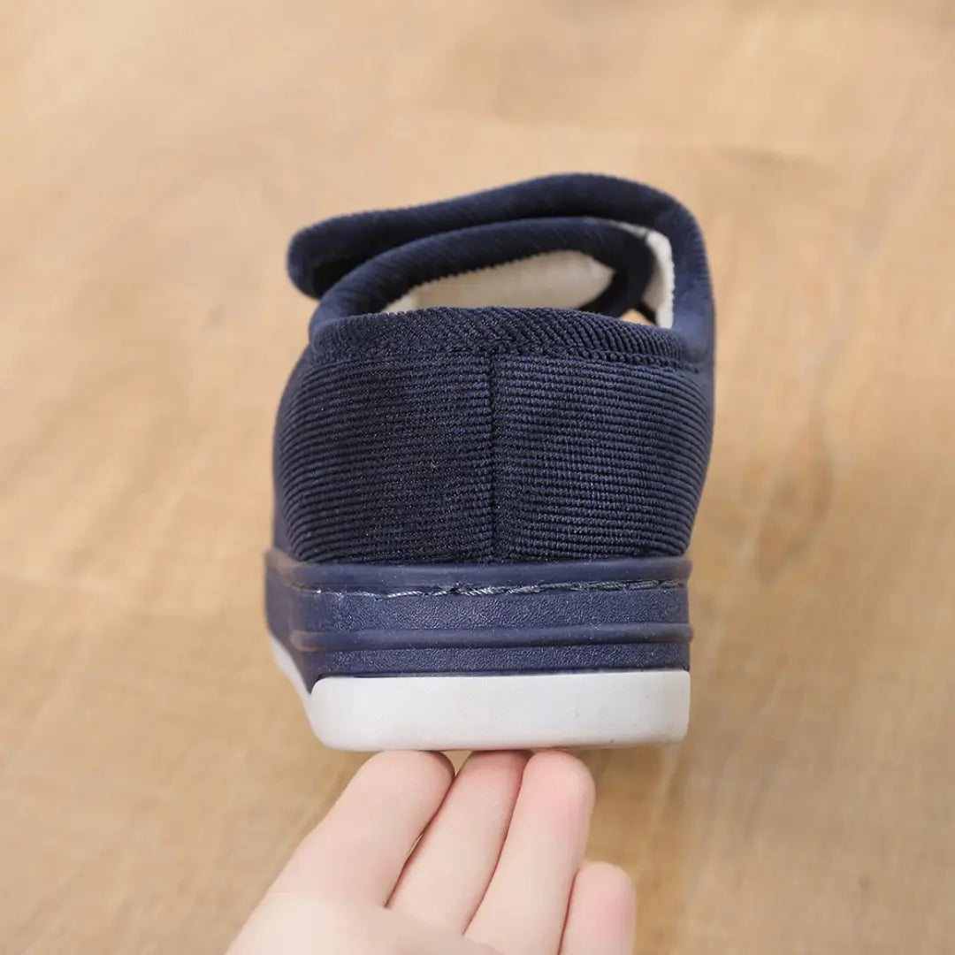 Dani Pantoffels met Klittenband en harde Zool - Diabetes Schoenen