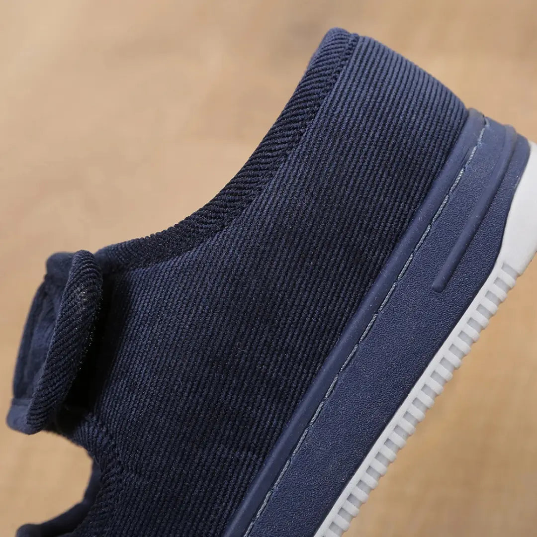 Dani Pantoffels met Klittenband en harde Zool - Diabetes Schoenen