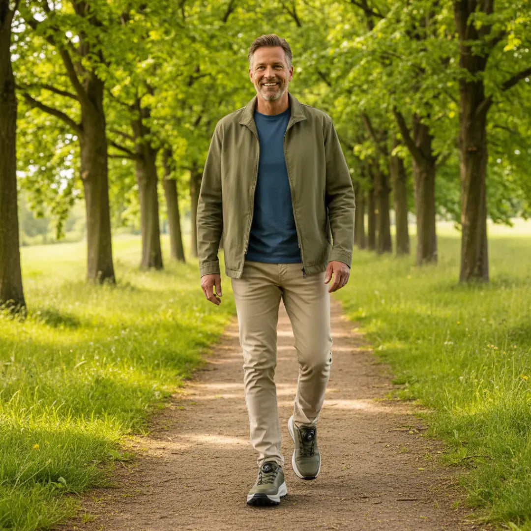 Dex Leren Wandelenschoenen Heren met Boa Sluiting - Brede Leest