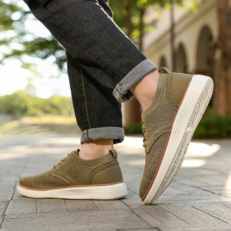 Evan Ademende Instappers Heren met Veters – Casual Mesh Sneakers