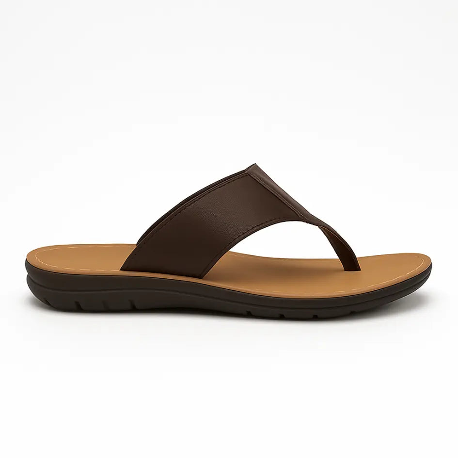 Boris Heren Slippers Leer met Voetboog Ondersteuning - Flip Flops