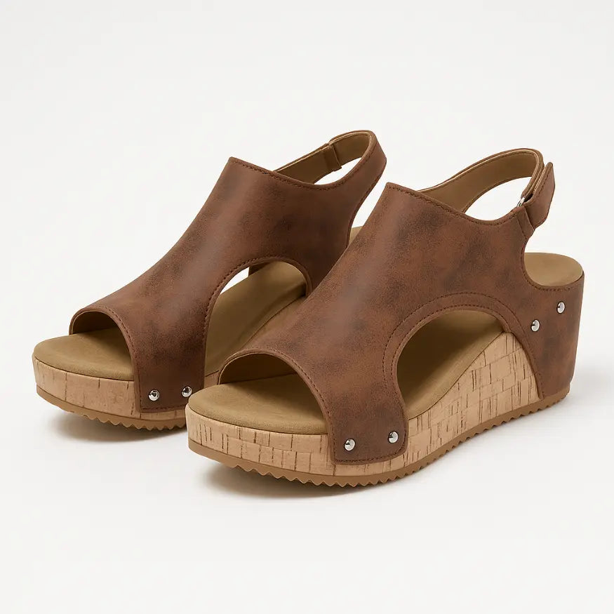Jae Open Sleehak Dames - Comfortable Platform Sandalen