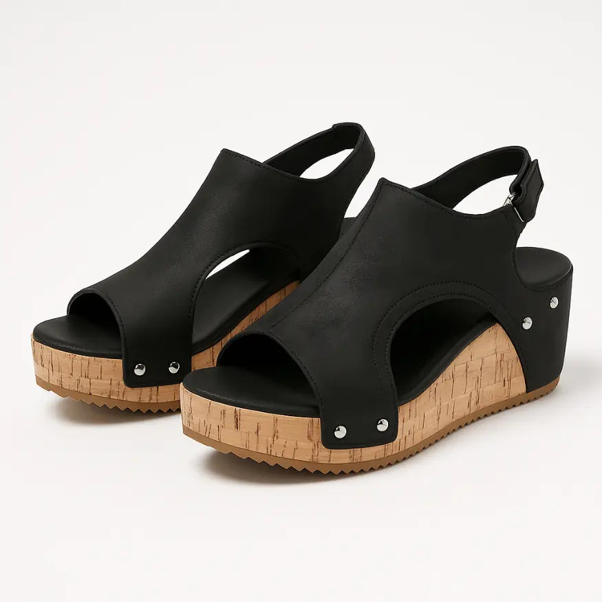 Jae Open Sleehak Dames - Comfortable Platform Sandalen