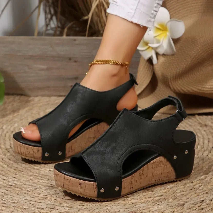 Jae Open Sleehak Dames - Comfortable Platform Sandalen