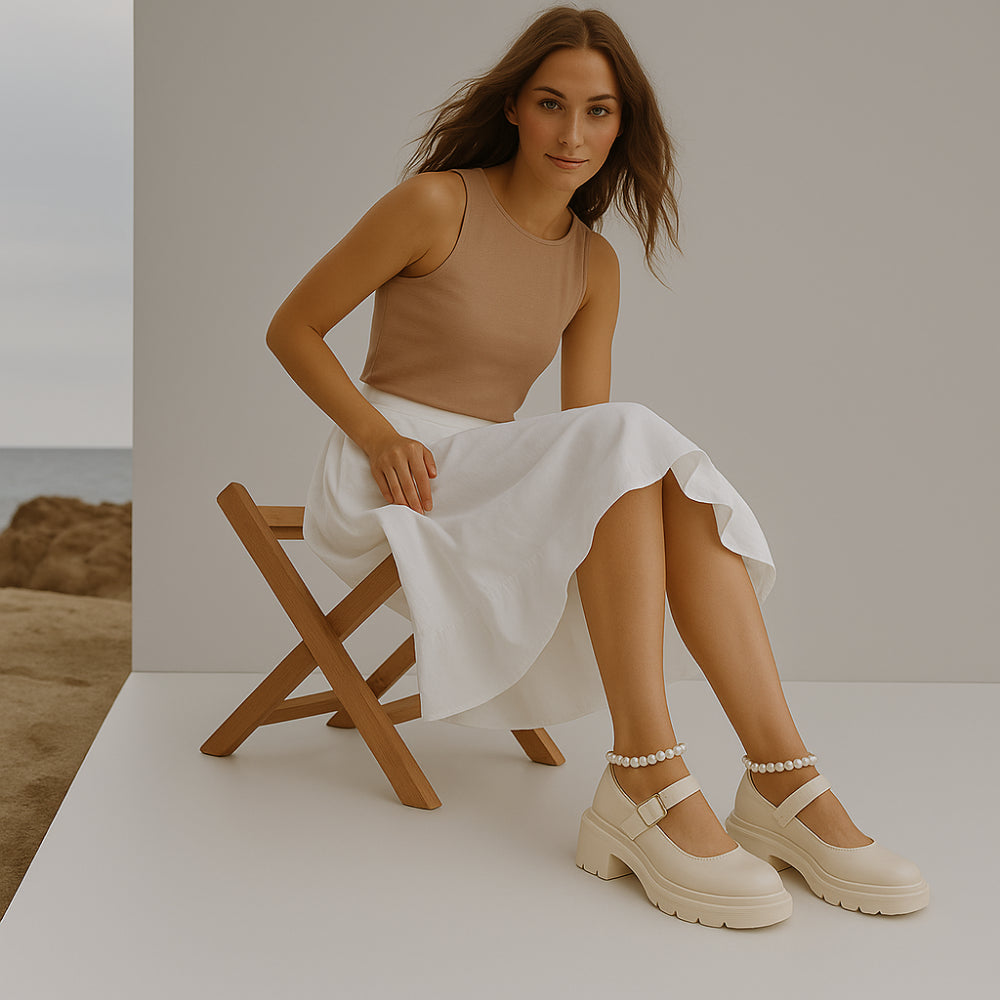 Kiki Mary Jane Plateau Schoenen – Lakleer met Chunky Zool