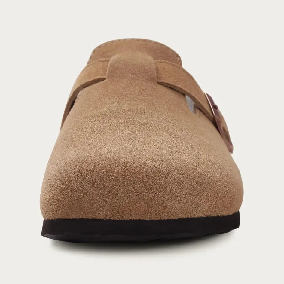 Lev Suède Pantoffels Heren & Dames met Wol - Clogs met Bont en Gesp