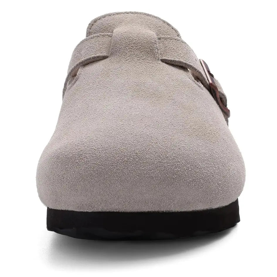 Lev Suède Pantoffels Heren & Dames met Wol - Clogs met Bont en Gesp