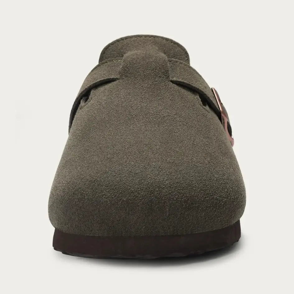 Lev Suède Pantoffels Heren & Dames met Wol - Clogs met Bont en Gesp