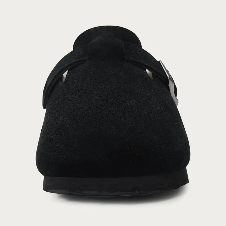 Lev Suède Pantoffels Heren & Dames met Wol - Clogs met Bont en Gesp
