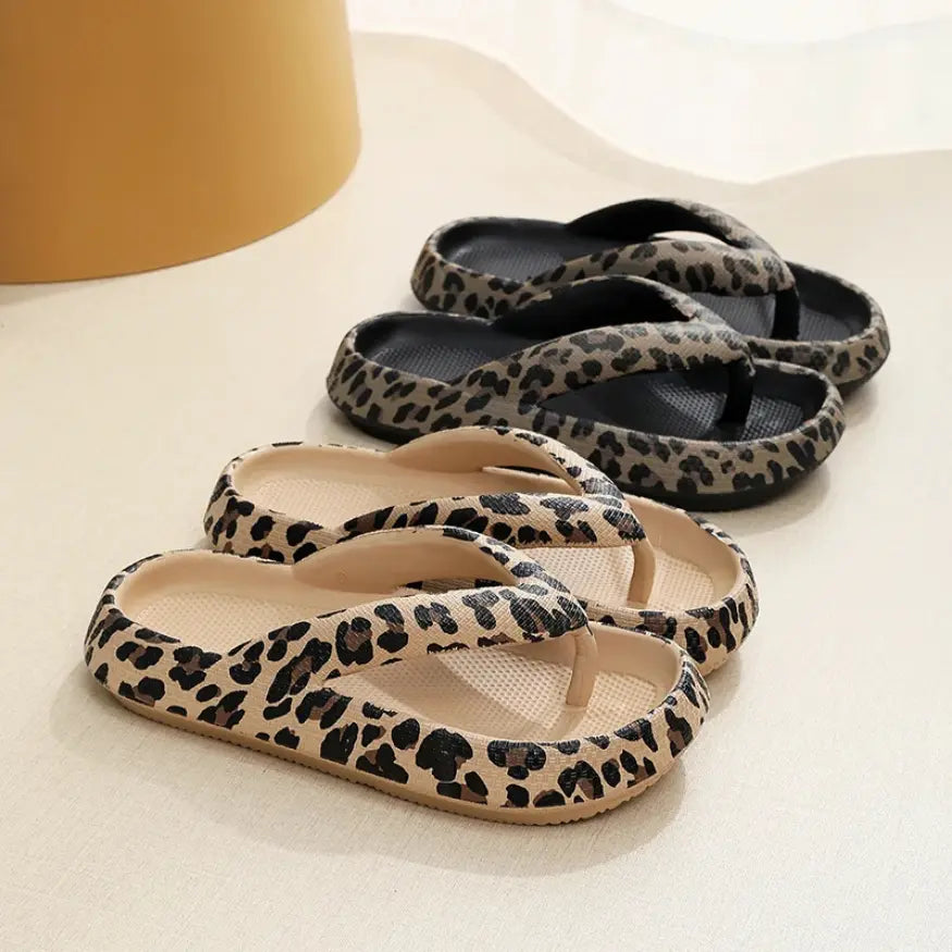 Lexi Panterprint Slippers Dames met Comfortabel Voetbed