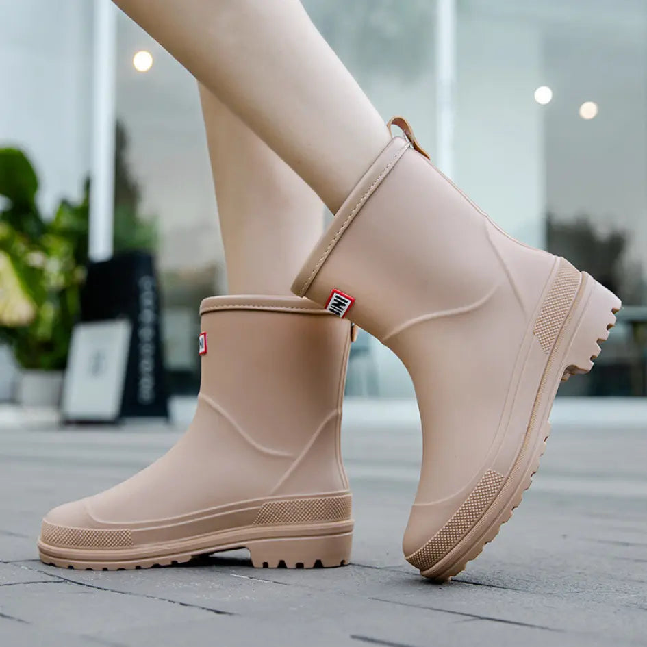 Lila Dames Regenlaarzen - Waterdichte Laarzen met Antislip zool voor Buiten