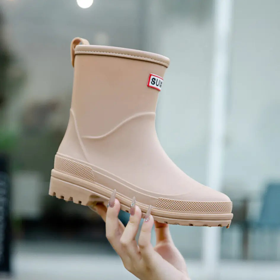 Lila Dames Regenlaarzen - Waterdichte Laarzen met Antislip zool voor Buiten