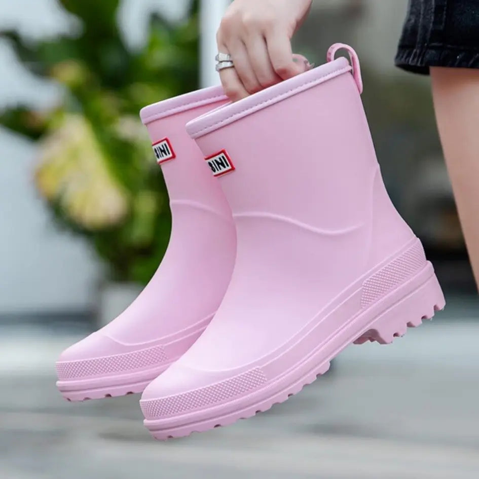 Lila Dames Regenlaarzen - Waterdichte Laarzen met Antislip zool voor Buiten