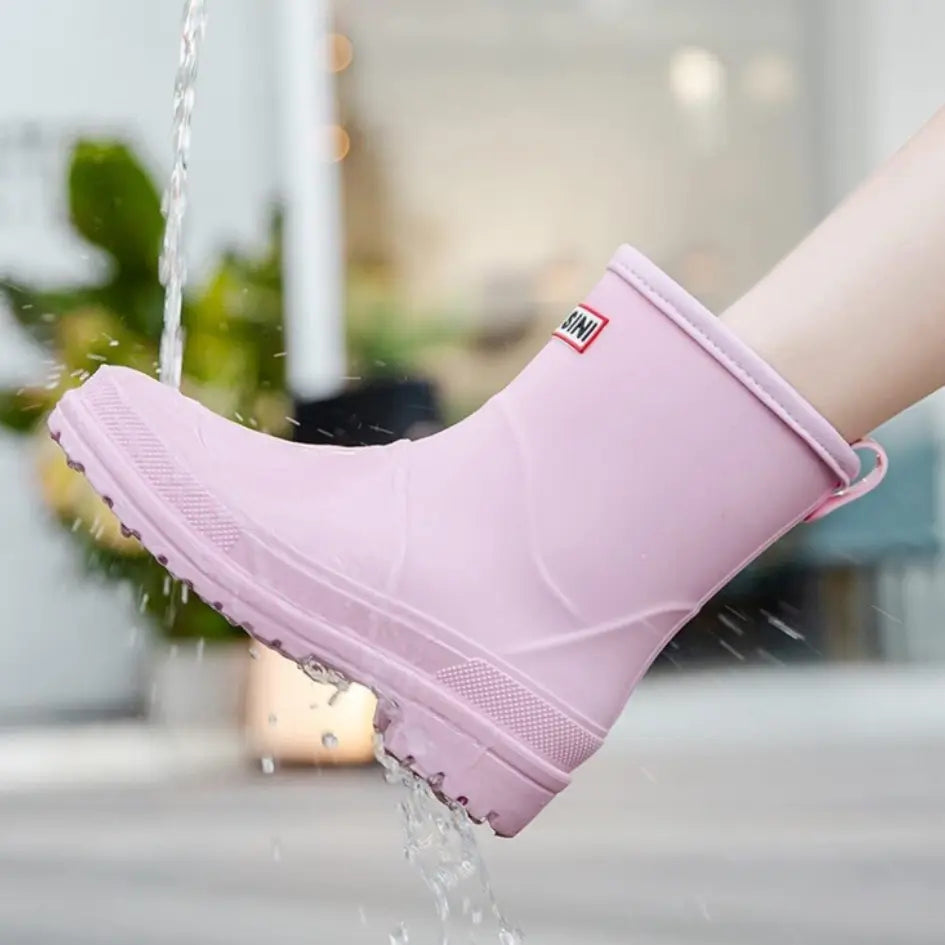 Lila Dames Regenlaarzen - Waterdichte Laarzen met Antislip zool voor Buiten