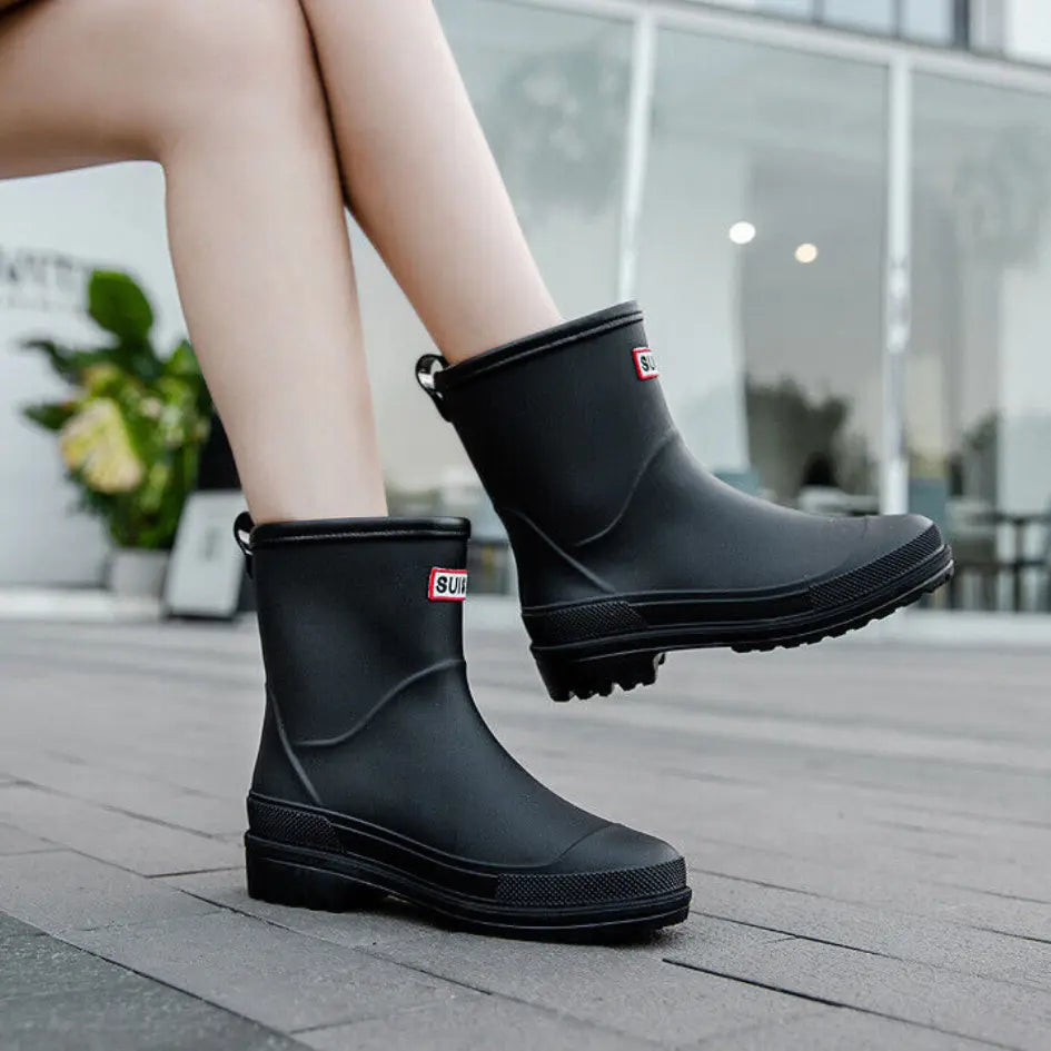 Lila Dames Regenlaarzen - Waterdichte Laarzen met Antislip zool voor Buiten