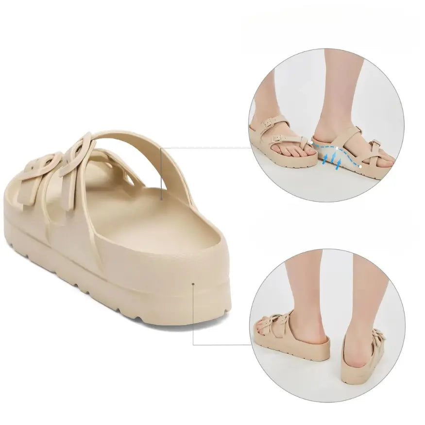 Mae Dames Sandalen met Voetbed - Sandalen met Platform