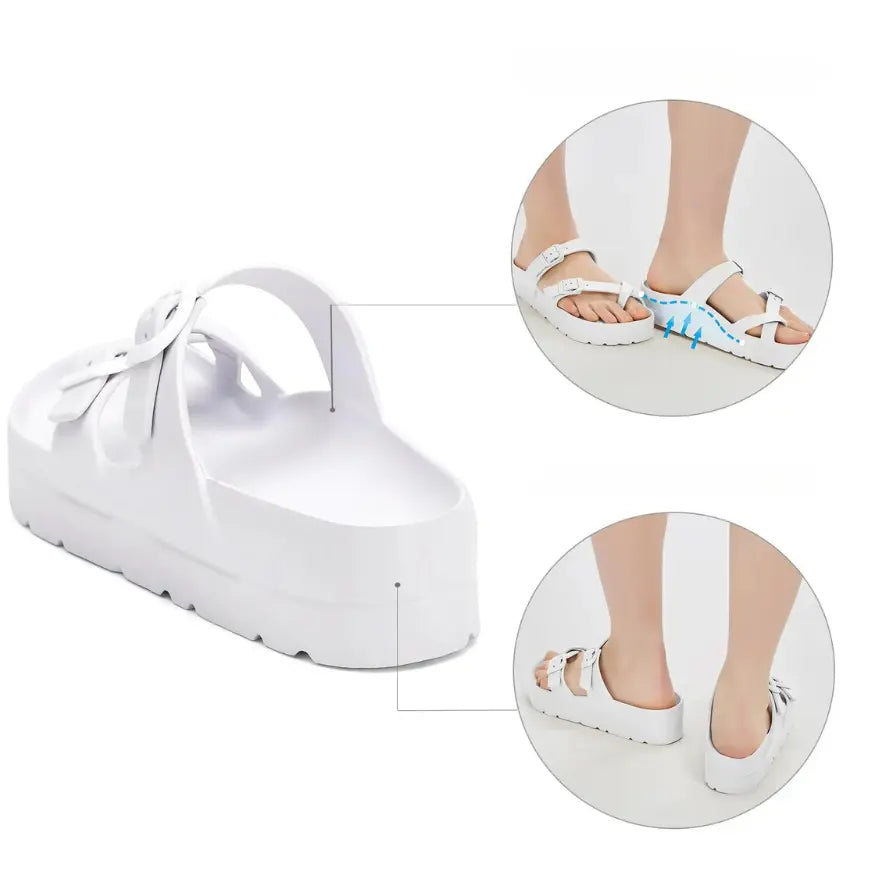 Mae Dames Sandalen met Voetbed - Sandalen met Platform