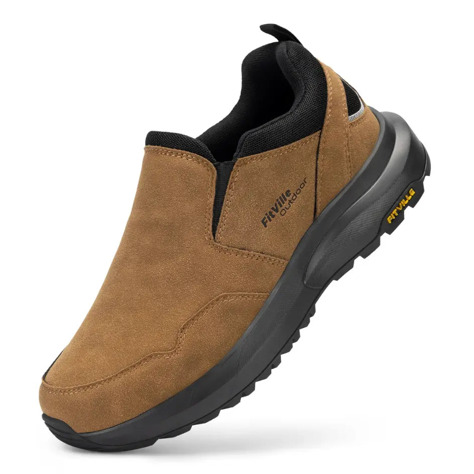 Mick Orthopedische Leren Schoenen Heren - Stevige Suède Wandelschoenen
