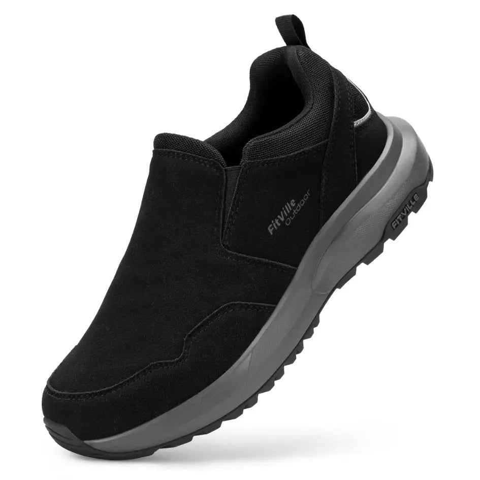 Mick Orthopedische Leren Schoenen Heren - Stevige Suède Wandelschoenen