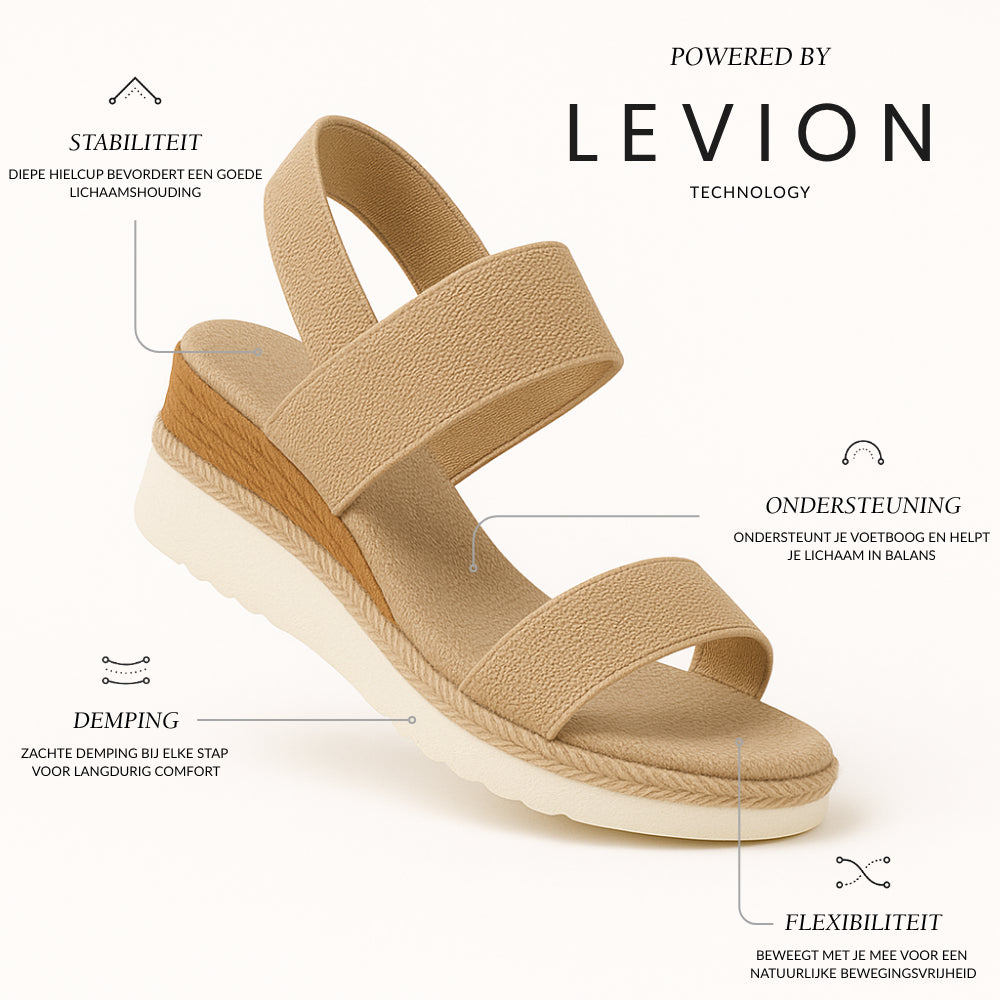 Noor Platform Sandalen Dames - Sleehak met Bandjes