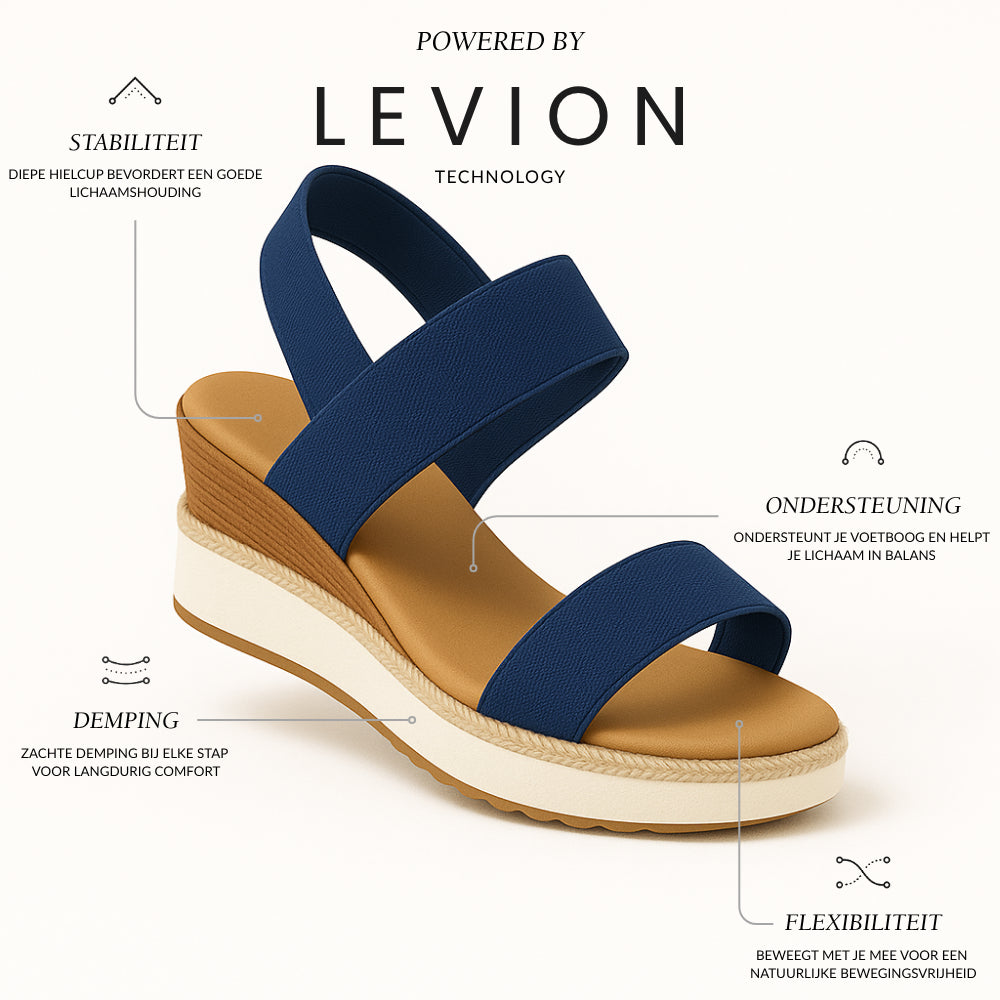 Noor Platform Sandalen Dames - Sleehak met Bandjes